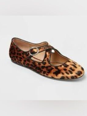 a new day Leopard Print Mary Jane Flat - Brown/Black